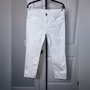 Kut for the Kloth Size 8 Women's White Straight Leg Jeans